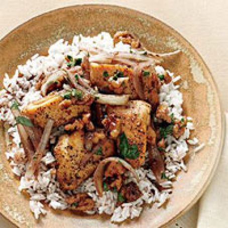 Pomegranate Chicken with Walnuts