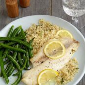 Baked Tilapia with Quinoa & Garlicky Green Beans