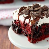 Gooey Red Velvet Brownie Cake