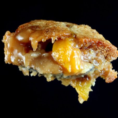 Butterscotch Caramel Peach Cobbler