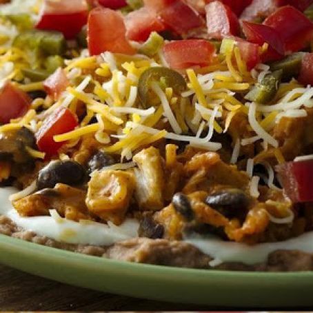 Seven Layer Chicken Enchilada Dip