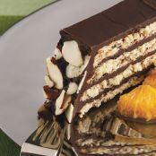 Almond Macaroon Torte w/Chocolate Frosting & Orange Compote