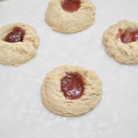 Raspberry Almond Thumbprint Cookies