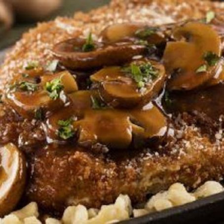 Pork Cutlet with Sherry Mushroom Sauce and Herb Spaetzle