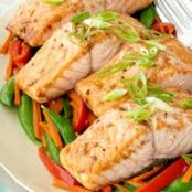 Sesame Salmon with Stir-Fried Vegetable Medley