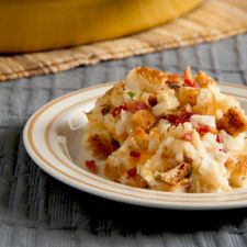 Cheesy Potato Bacon Brown Betty