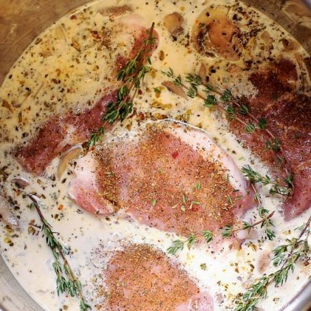 Instant Pot Pork Chops with Creamy Wine Sauce