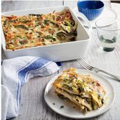 Creamy Lite Artichoke & Asparagus Lasagna