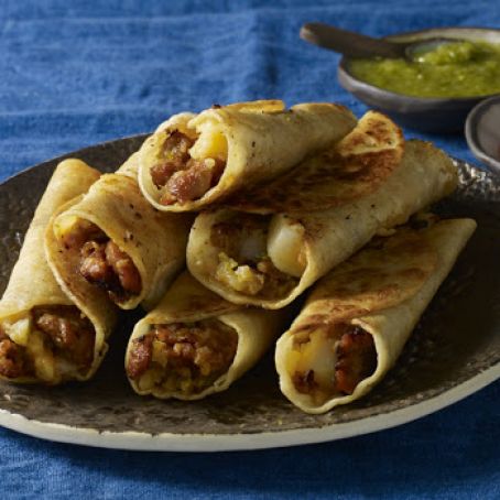 Potato, Scallion and Chorizo Tacos