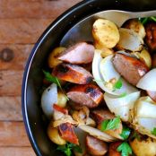 New Potatoes with Onion and Sausage