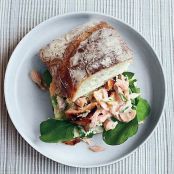 SALMON SALAD SANDWICHES ON CIABATTA