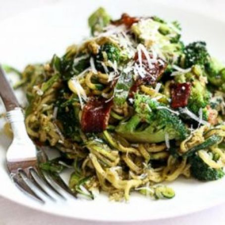 Perry's Plate's Pesto Zucchini Noodles