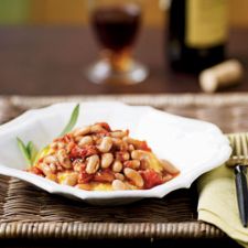 Polenta with Tomato Braised Beans
