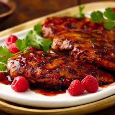 Grilled Chicken with Raspberry Chipotle Glaze