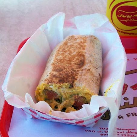 Pink's Bacon Burrito Dog