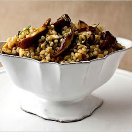 LEMON BARLEY STUFFING w/SHIITAKE & HAZELNUTS