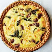 Caramelized Garlic, Spinach, and Cheddar Tart
