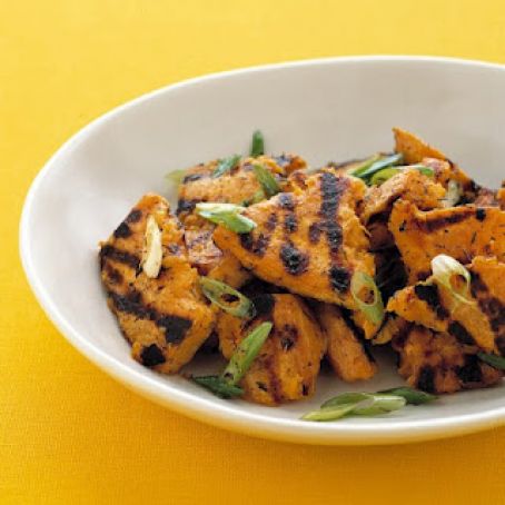 Grilled Sweet Potato with Scallions