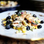 Recipe: Grilled Chicken Salad with Feta, Fresh Corn, and Blueberries