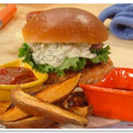 Salmon Burgers with Tartar Sauce