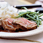 Mixed Peppercorn Beef Tenderloin with Shallot-Port Reduction