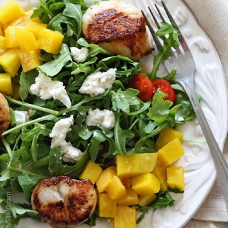 Sea Scallops Arugula and Beet Salad - Skinnytaste