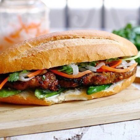 Banh Mi with Lemongrass Pork Recipe (Banh Mi Thit Noung)