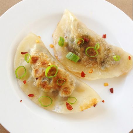 Shiitake, cabbage and scallion potstickers
