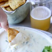 Homemade Green Chile Queso Cheese Dip