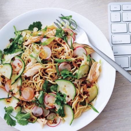 Noodle Salad with Chicken  and Chile-Scallion Oil