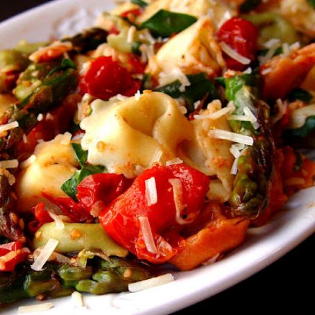 Roasted Tomato and Asparagus Tortellini