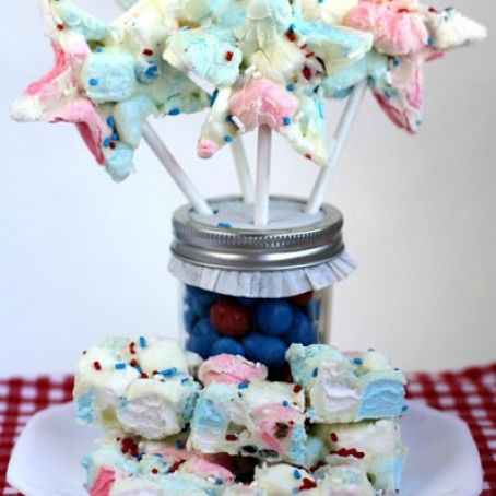 Patriotic Marshmallow Bark