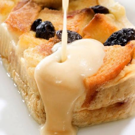 Bread Pudding with Vanilla Cream Sauce