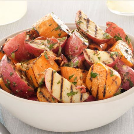 Grilled Potato Salad With Bacon-Scallion Vinaigrette