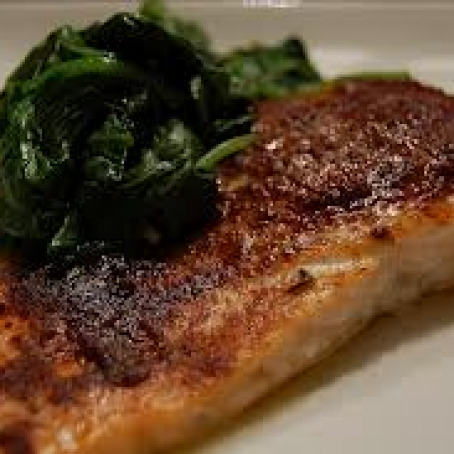 Smoked Paprika Roasted Salmon with Wilted Spinach