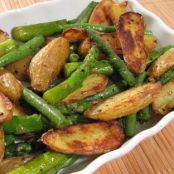 Roasted Fingerling Potatoes with Asparagus & Green Beans