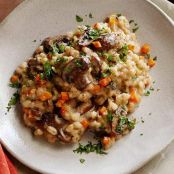 Slow Cooker Mushroom Barley Risotto