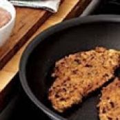 Turkey Schnitzel with Tots and Apple-Cranberry Sauce