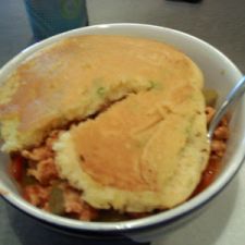 Cajun Chili with Scallion Corn Cakes