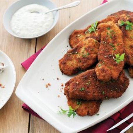 Pork Milanese with Creamy Caper and Lemon Sauce