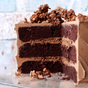 Devil's Food Cake with Hazelnut Crunch