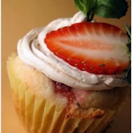Strawberry basil cupcakes