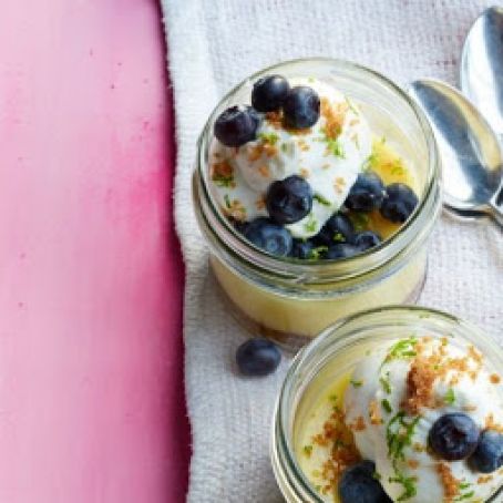 Key Lime and Blueberry Pies in Jars