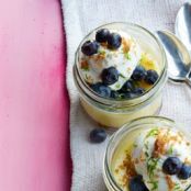 Key Lime and Blueberry Pies in Jars