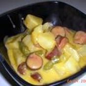 Cheesy Brat Stew for the Slow Cooker