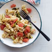 Pasta with Fresh Tomatoes and Grilled Scallions