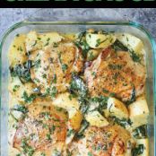 Chicken and Potatoes with Garlic Parmesan Cream Sauce