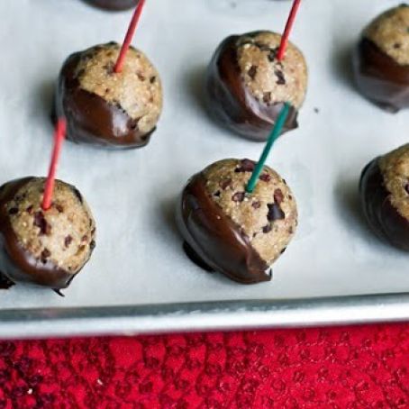 Chocolate Dipped Chocolate Chip Cookie Dough Balls