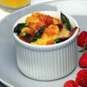 Baked Eggs with Asparagus & Ham
