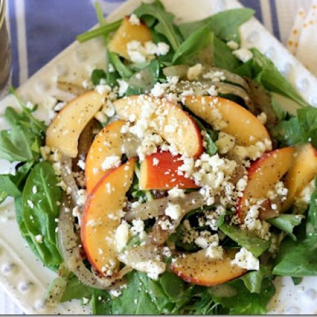 Simple Balsamic Peach Summer Salad